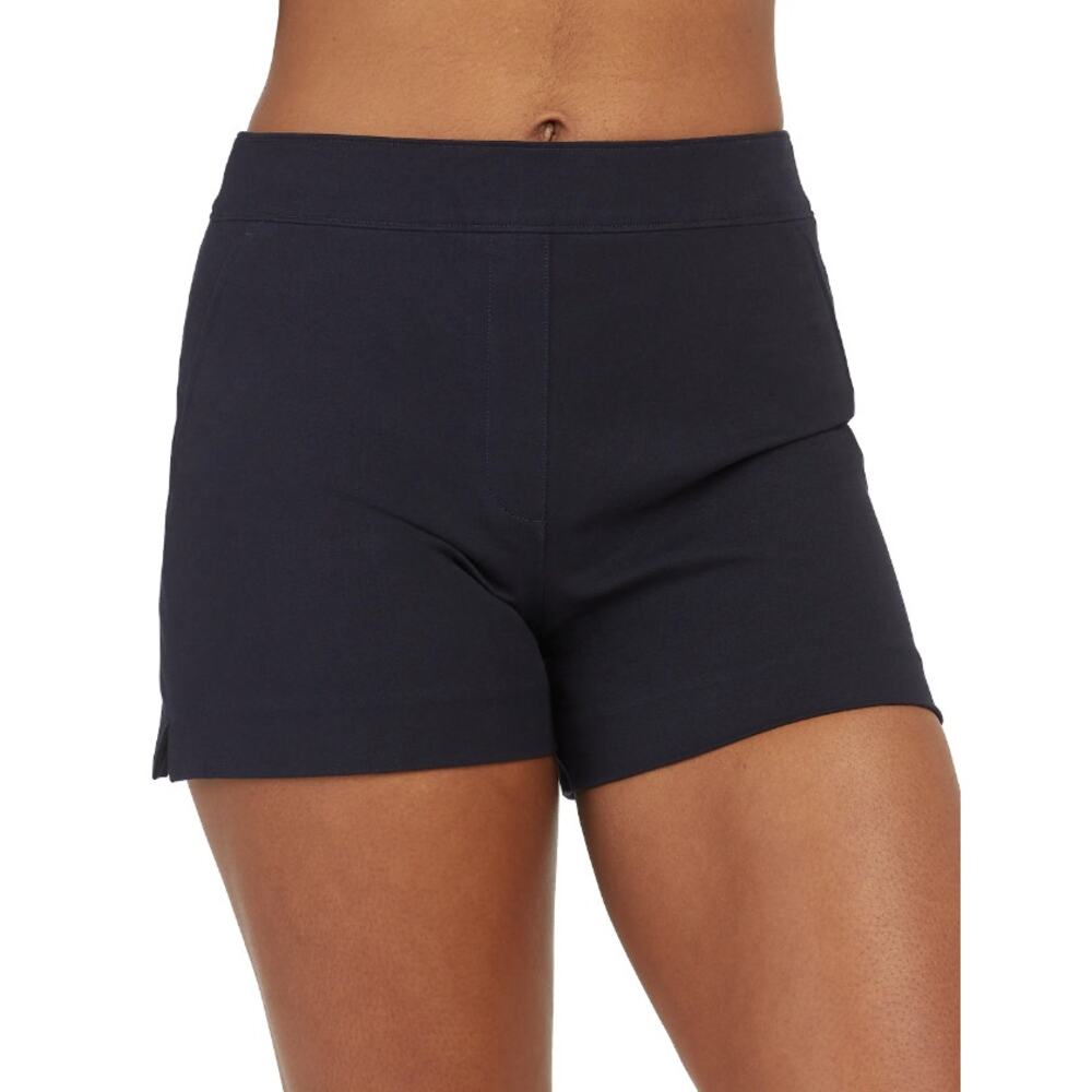Spanx Polished Stretch Cotton Pull-On Shorts in Black, Size XL